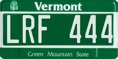 VT license plate LRF444