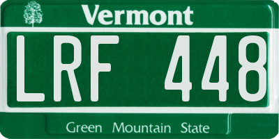 VT license plate LRF448