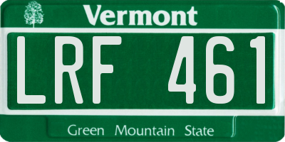 VT license plate LRF461