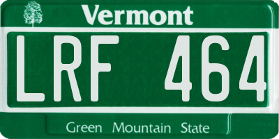 VT license plate LRF464