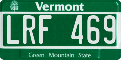 VT license plate LRF469