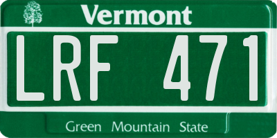VT license plate LRF471