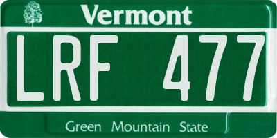 VT license plate LRF477