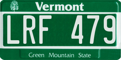 VT license plate LRF479