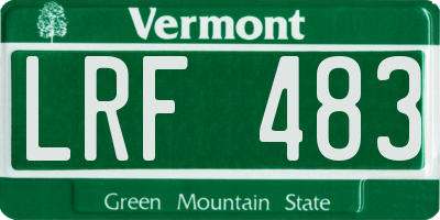 VT license plate LRF483