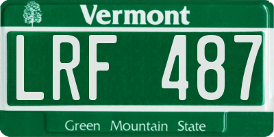 VT license plate LRF487
