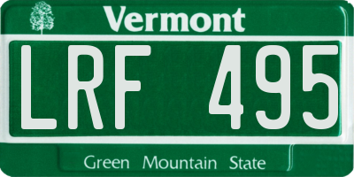 VT license plate LRF495
