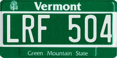 VT license plate LRF504