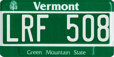 VT license plate LRF508