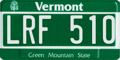 VT license plate LRF510