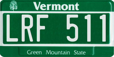 VT license plate LRF511
