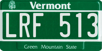VT license plate LRF513