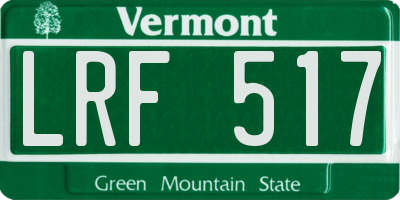 VT license plate LRF517