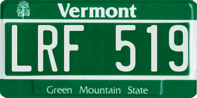 VT license plate LRF519