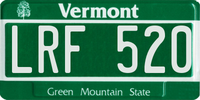 VT license plate LRF520