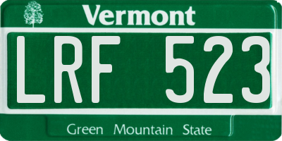 VT license plate LRF523