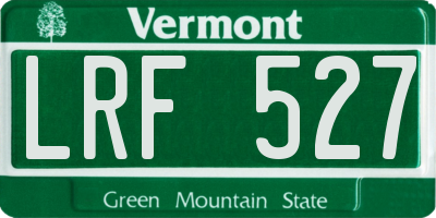 VT license plate LRF527