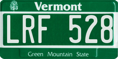 VT license plate LRF528