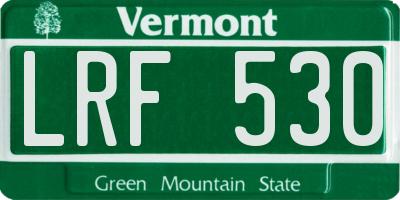 VT license plate LRF530