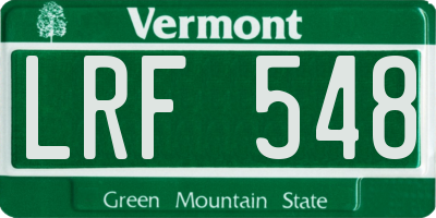 VT license plate LRF548