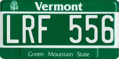 VT license plate LRF556