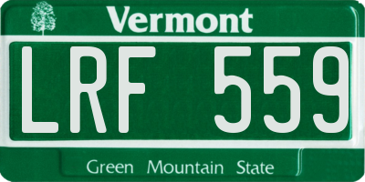 VT license plate LRF559