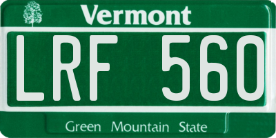 VT license plate LRF560