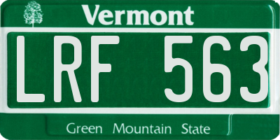 VT license plate LRF563