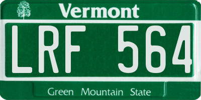 VT license plate LRF564