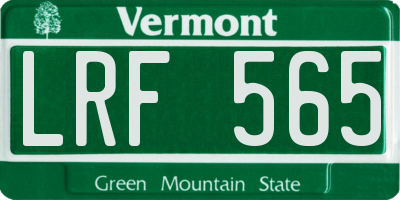 VT license plate LRF565