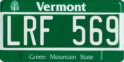 VT license plate LRF569