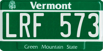 VT license plate LRF573