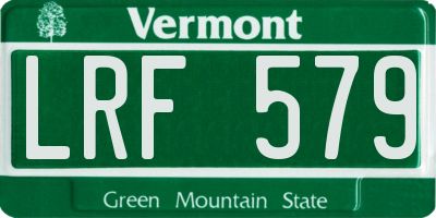 VT license plate LRF579