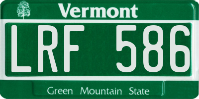 VT license plate LRF586