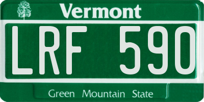 VT license plate LRF590