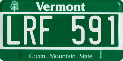VT license plate LRF591