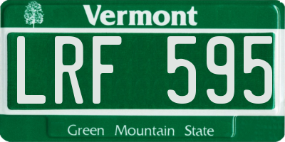 VT license plate LRF595