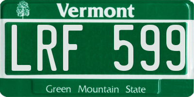 VT license plate LRF599