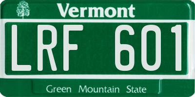 VT license plate LRF601