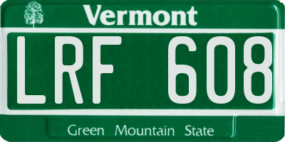 VT license plate LRF608