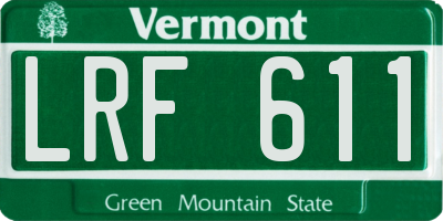 VT license plate LRF611
