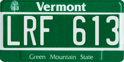 VT license plate LRF613