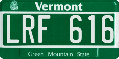 VT license plate LRF616