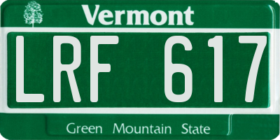 VT license plate LRF617