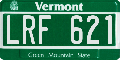 VT license plate LRF621