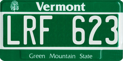 VT license plate LRF623