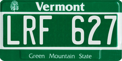 VT license plate LRF627