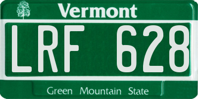 VT license plate LRF628