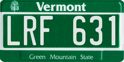 VT license plate LRF631