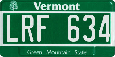 VT license plate LRF634